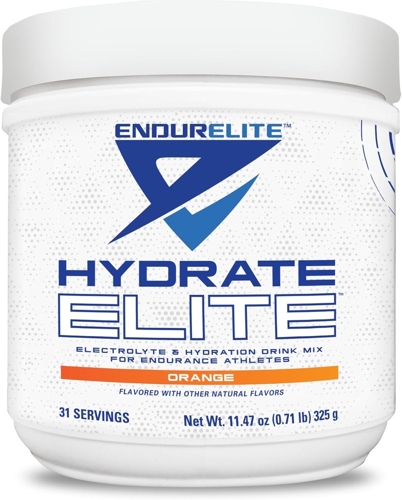 EndurElite Hydrate Elite – Polvere di elettrolita – Idratazione istantanea ed elettroliti per gli atleti di resistenza – Miscela di polvere di idratazione – Arancione – 31 Serve