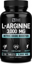 Zeal Naturals L Arginina 3000mg capsule (150 compresse | 1000mg) Dose massima L-Arginina Nitric Oxide Supplemento per sostenere la crescita muscolare, la funzione vascolare e l'energia - Nitric Oxide Booster