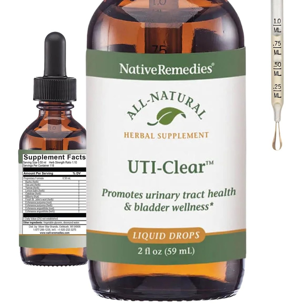 Rimedi nativi UTI-Clear per la salute del tratto urinario e della vescica, 59 ml