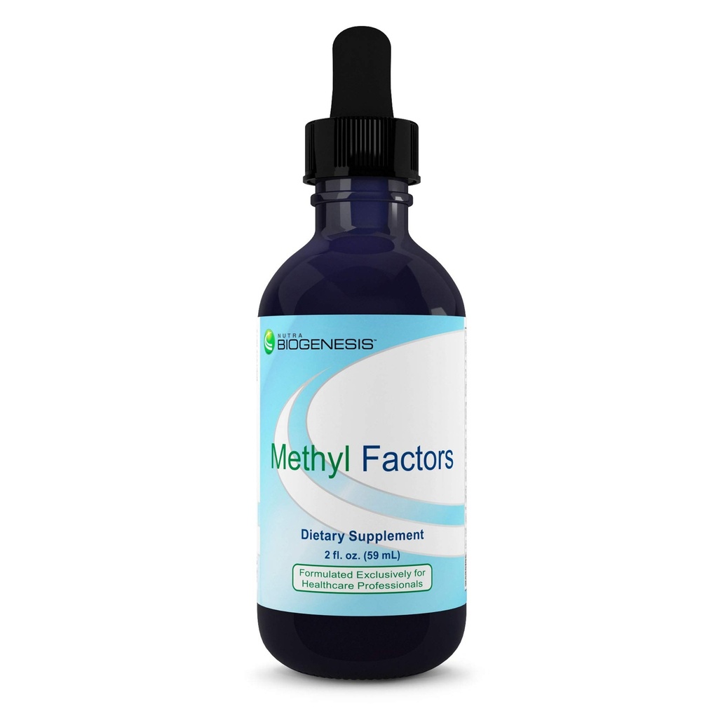 Nutra Biogenesis Fattori di metile - Vitamina B12 Gocce, Gocce di metilefolato, Liquido sublinguale per le donne e gli uomini, Complesso B con acido folico per bambini e adulti, Integratore di energia, Zucchero Libero - 2 Fl Oz