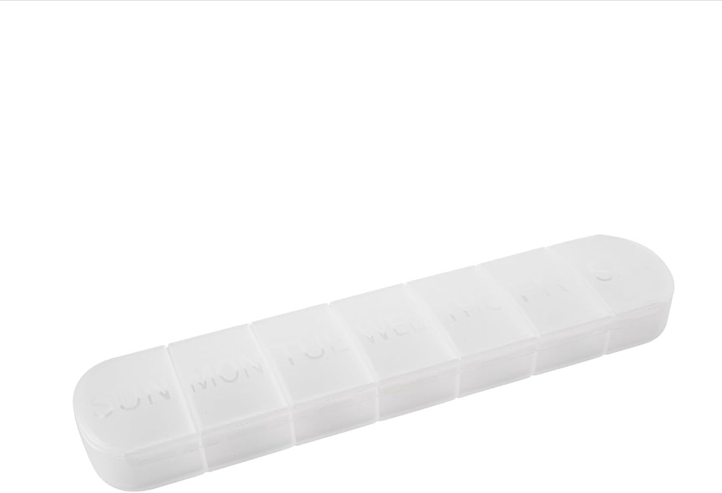 Organizzatore di pillole settimanali, Grande 7 giorni di vitamina Case Reminder, Bianco opaco, scatola di medicina quotidiana, AM PM Capsule Dispenser Container per il farmaco, supplemento nutrizionale, Fish Oil, compresse, Gla