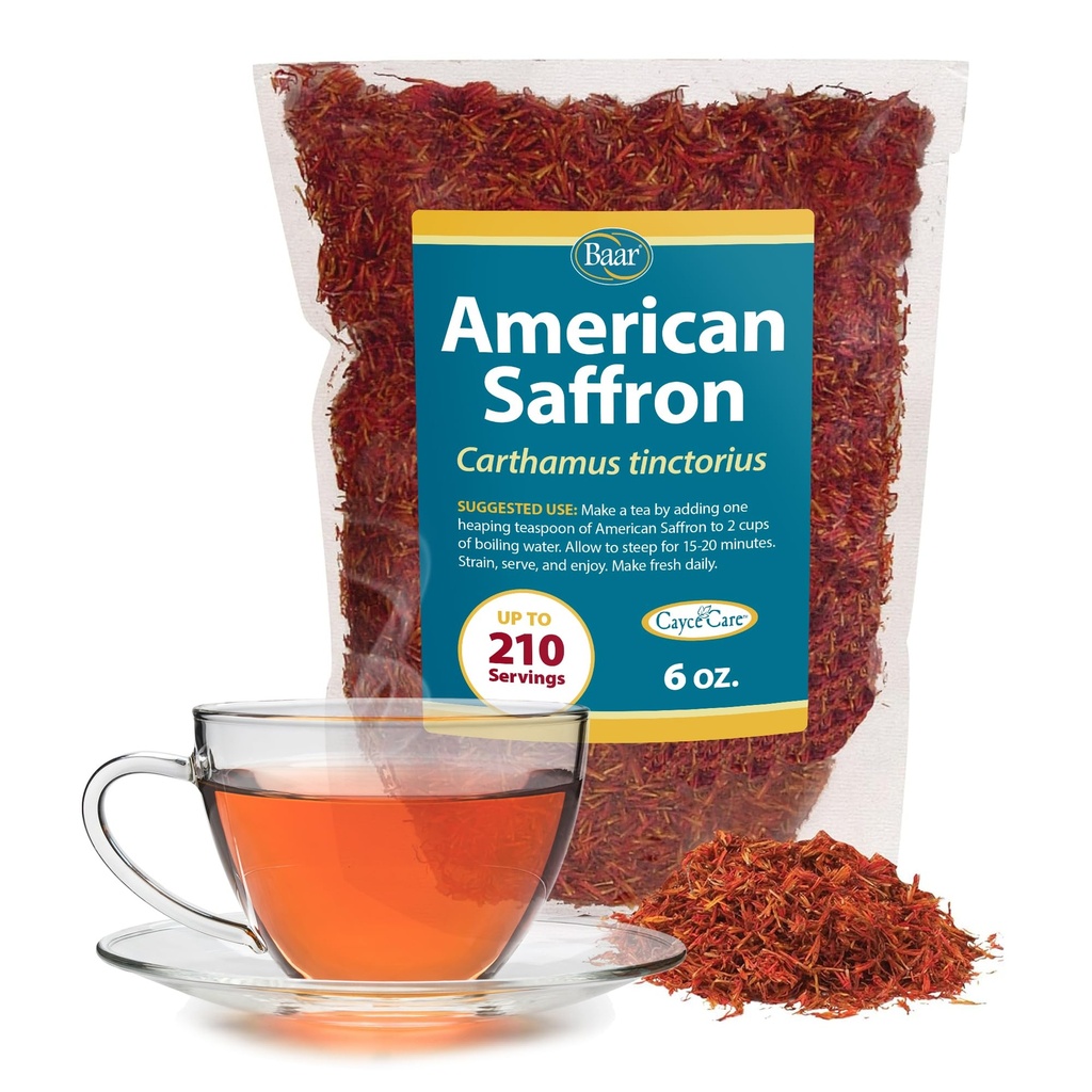 Prodotti Baar - American Saffron Herbal Tea - Digestive Aid & Intestinal Cleansing, Aiuta a alleviare la psoriasi, Eczema, Dermatiti - Doctor-Recommended - 6 oz