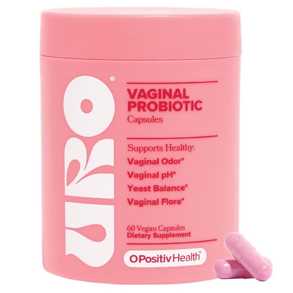 O Positiv URO Vaginal Probiotics for Women pH Balance con Prebiotics & Lactobacillus Probiotic Blend - Vaginal Health Supplement - Promuovere l'odore vaginale sano e flora vaginale, 60 conte (Pack of 1)