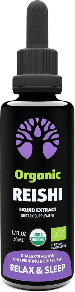 LOOV Organic Reishi Mushroom Supplemento – 50 Serve – Solo corpi fruttiferi – Sostegno sonno e immuni