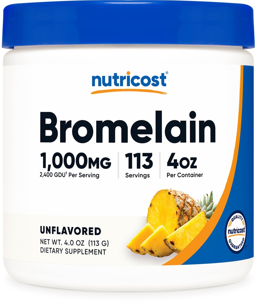Nutricost Bromelain Polvere 4 OZ - Non OGM, Vegetariano, Gluten Free