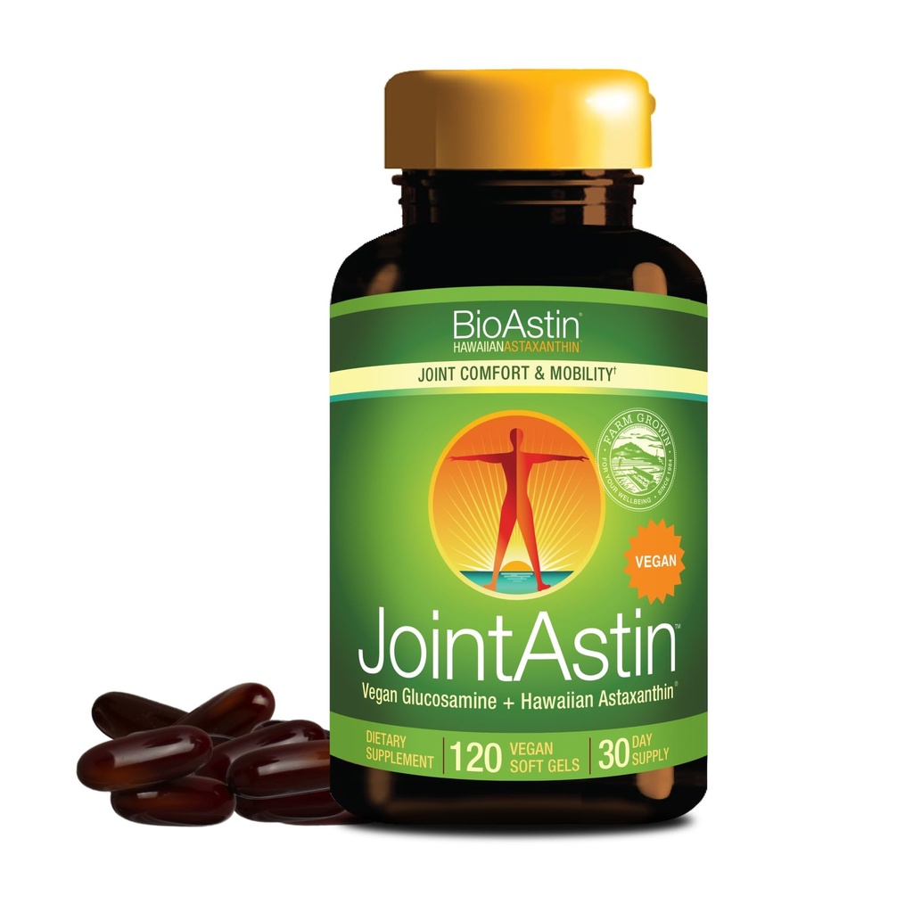 Nutrex Hawaii JointAstin - 12 mg, 120 Softgels - Supporto congiunto Integratore con Glucosamine & BioAstin Hawaiian Astaxanthin - Farm-Direct Antiossidant Supplement Joint, Eye, Skin & Immune System Health*
