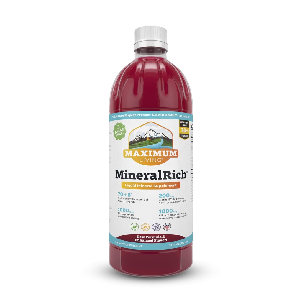 MineralRich Vivente Massimo - Supplemento Minerali - Miscela liquida senza zucchero di vitamine e minerali Trace - 32 oz