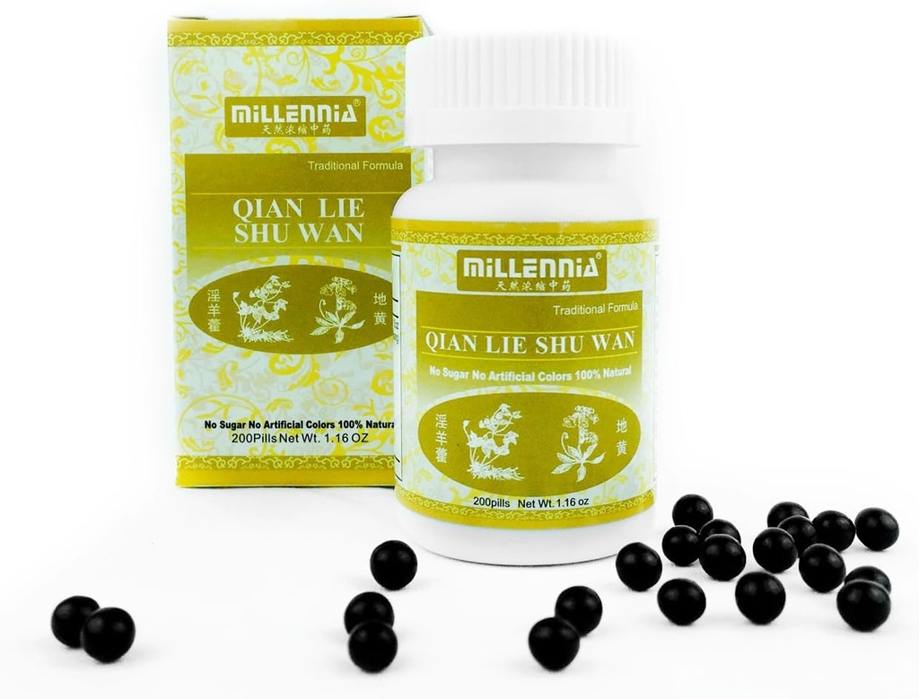 MILLENNIA Integratore a base di erbe pillole di prostata - Qian Lie Shu Wan - Confezione 12 bottiglie (200 pillole/bottiglia)