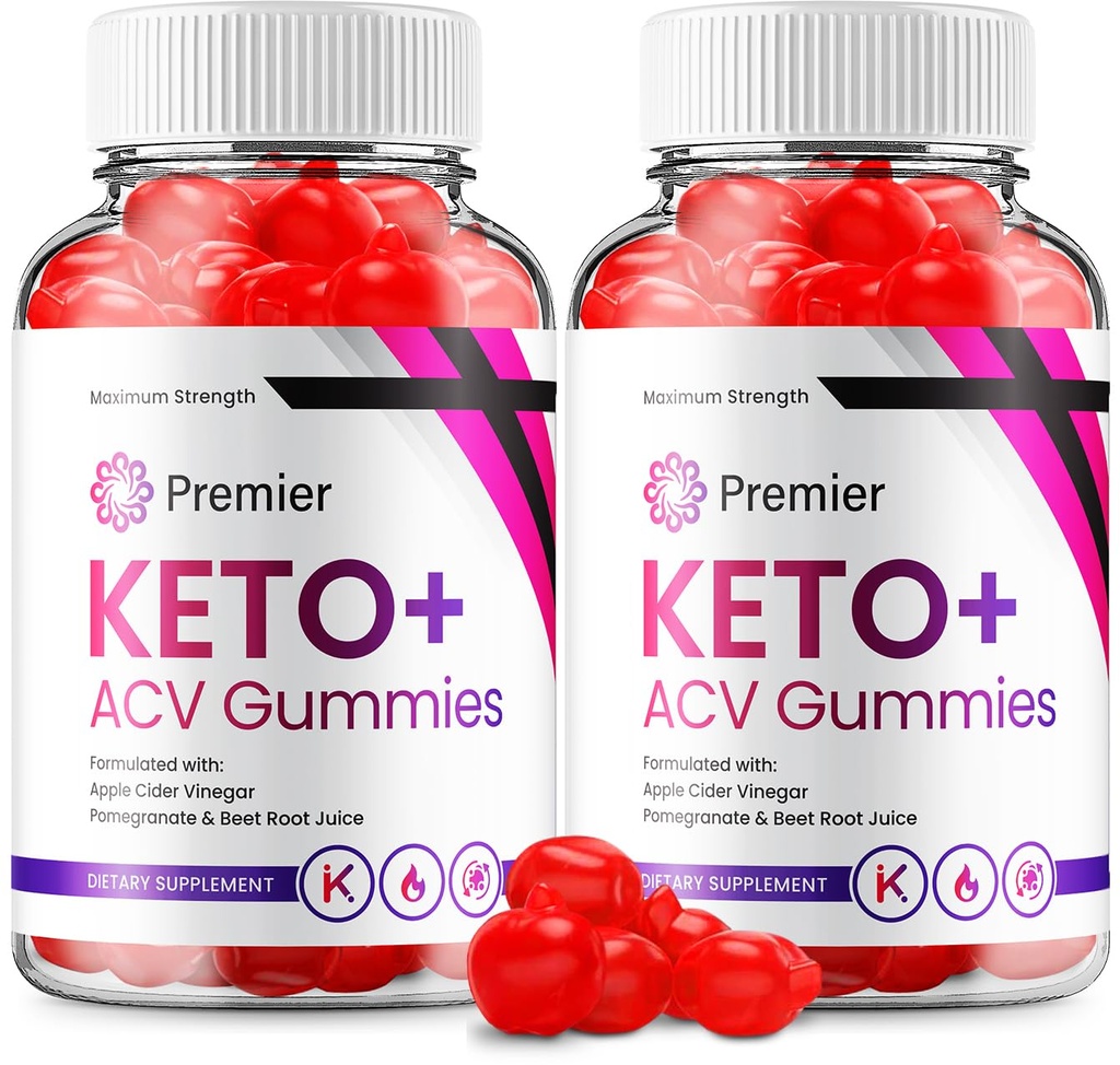 (2 Pack) Premier Keto ACV Gummies - Advanced Formula Premiere Keto Plus ACV Gummies Apple Cider Vinegar Premier ACV Recensioni supplemento dieta Uomo Donne (120 Gummies)