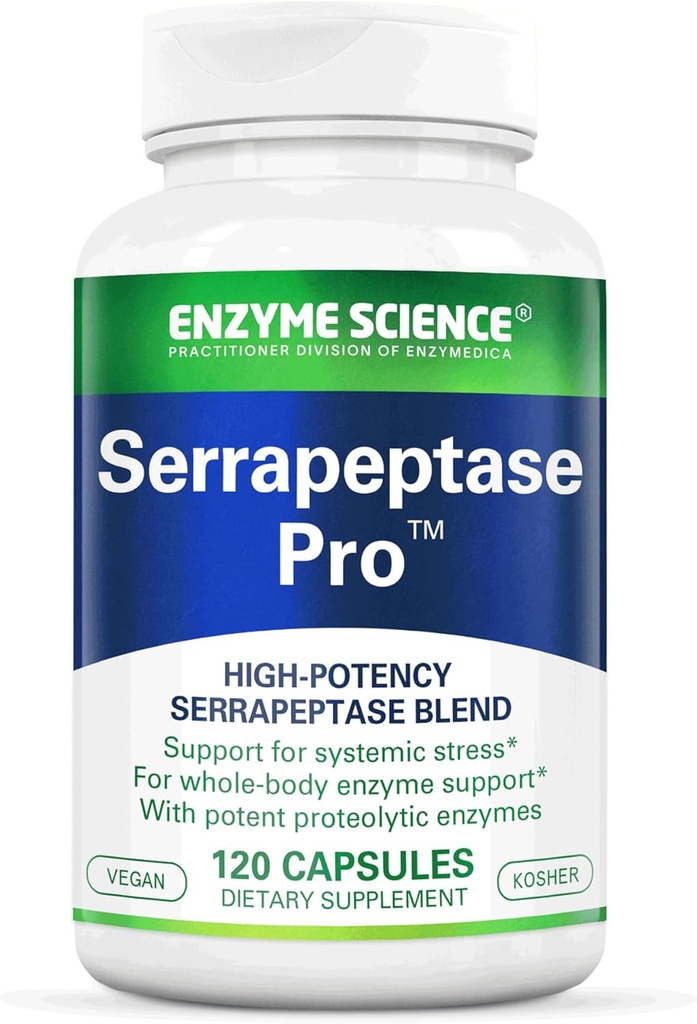 Enzyme Science Serrapeptase Pro, 120 capsule - Serratiopeptidase Supplemento per Sinus, Immune & Cardiovascular Support