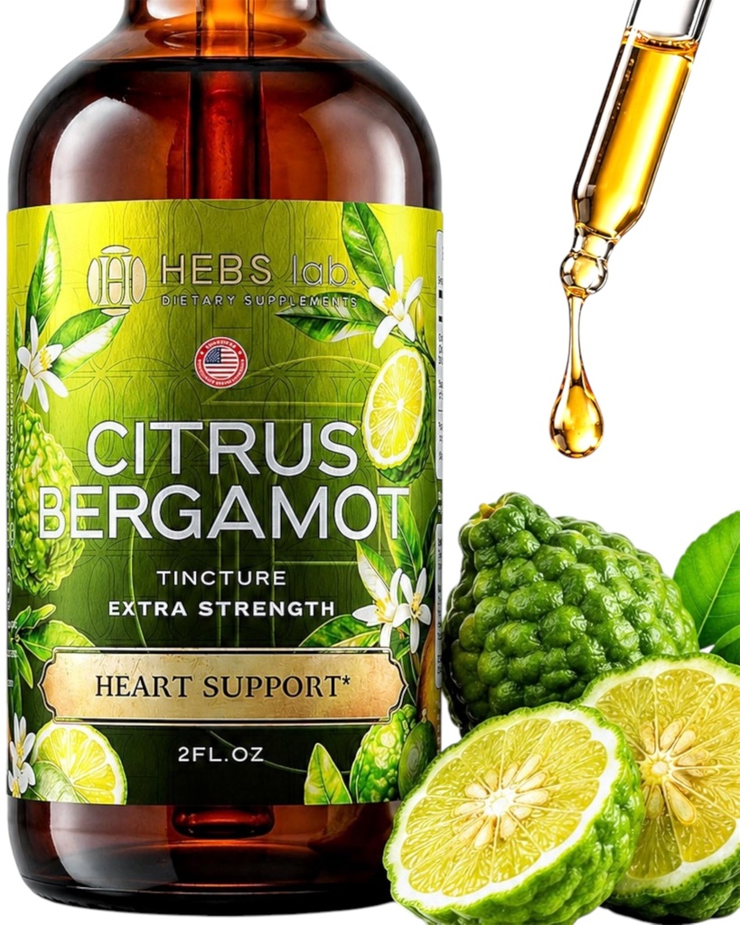 Citrus Bergamot Drops 2 fl oz – Made in Italy - Natural Antioxidant Support, Heart & Metabolic Wellness Supplement - Bergamot Extract