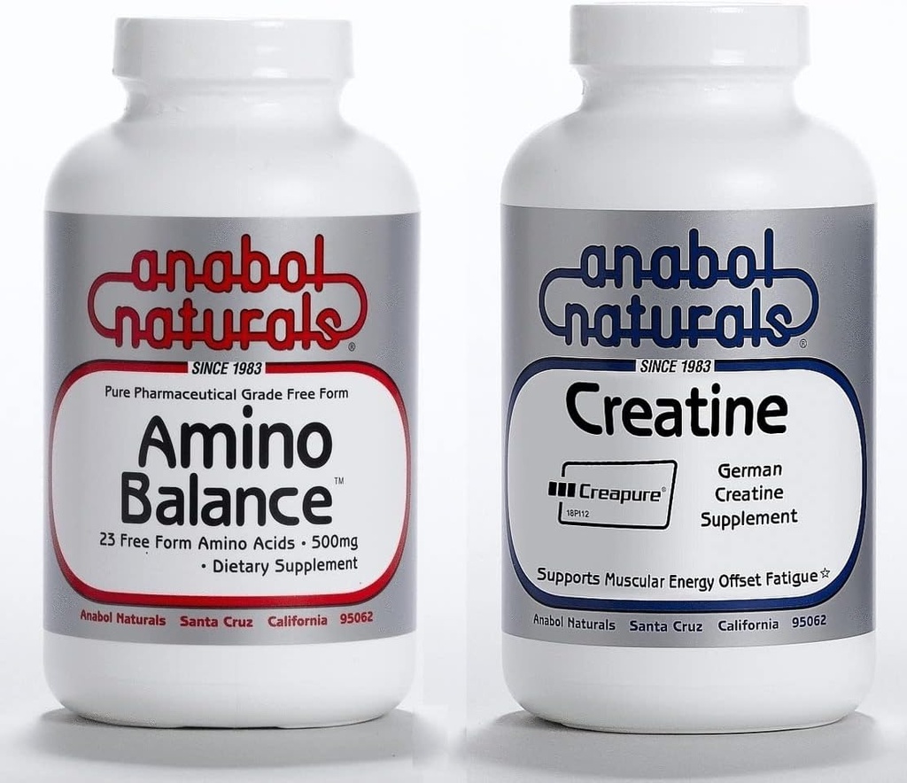 Anabol Naturals Energy Stack: Amino Balance 100 grammi polvere pura & Creatina 100 grammi polvere pura