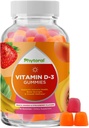 Gummie di vitamina D masticabili per adulti - Deliziosa vitamina giornaliera D3 Gummies con D3 2000IU per porzione - Gluten e Gelatin Gummy non OGM gratuito per l'assistenza sanitaria per adulti (1 mese)