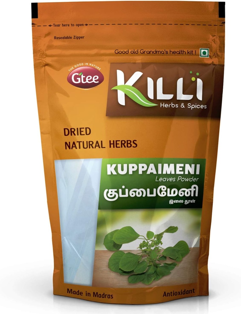 KILLI Kuppaimeni | Acalypha indiano | Polvere di foglie di ortica indiana, 100g