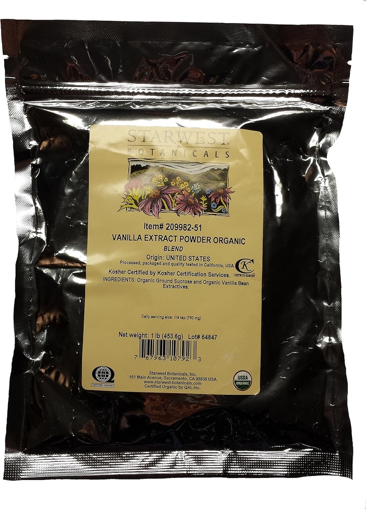 Polvere di estratto di Vanilla Organica degli Botanici Starwest - 1 Pound