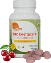 Zahler Energizer+ Vitamina B12-5000 mcg Vitamina B12 - Natural Cherry Flavor Desolvable Lozenges - Kosher Gluten Free Non-GMO B12 Vitamine 5000 mcg, Energy Boost, Made in USA (120 Count)