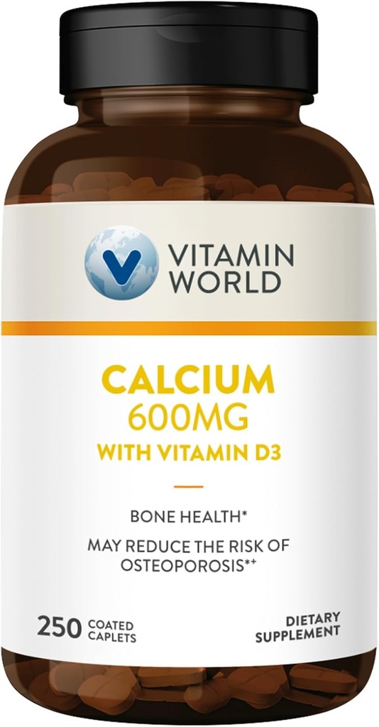 Vitamina World Calcium 600mg + Vitamina D3 250 Capelli ricoperti