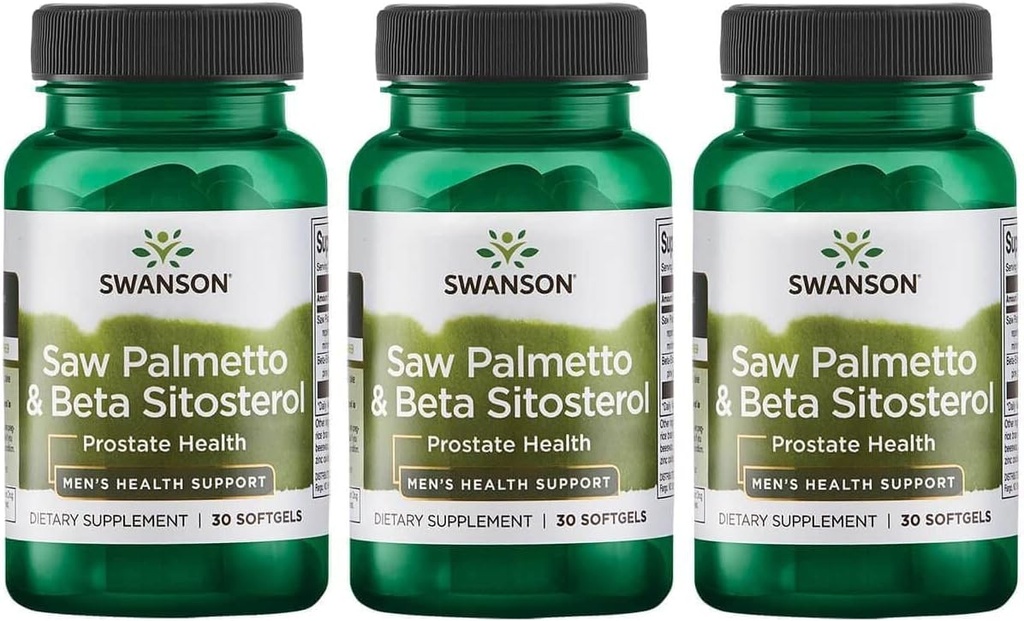 Swanson Saw Palmetto e Beta Sitosterol 30 Sgels (3 Confezione)
