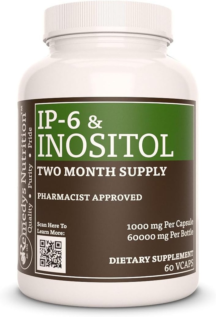Alimentazione di Remedy IP6 (hexaphosphate) con Inositol, Calcium & Magnesium | 1.000 mg Integratore alimentare | Due mesi di alimentazione