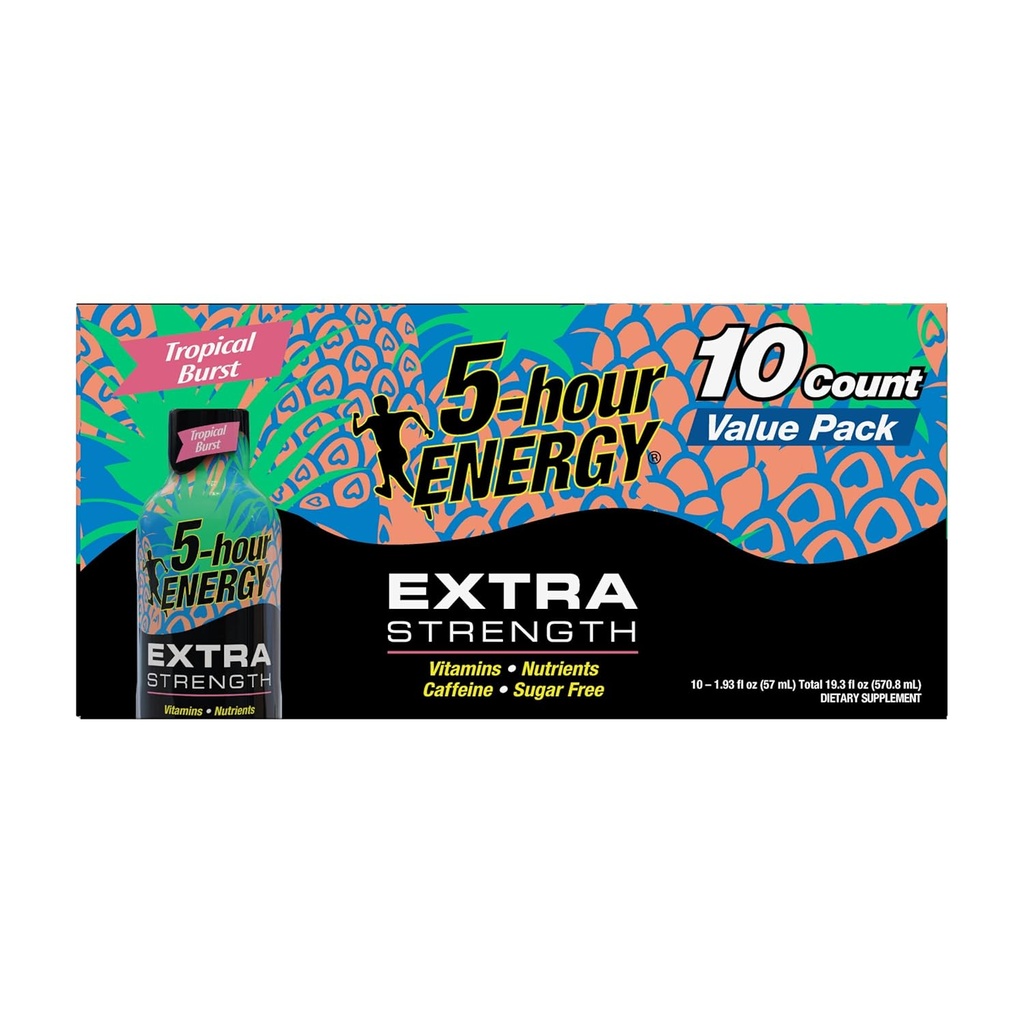 5 ore di energia, Shot Extra Forza, Tropical Burst, 1.93 Fl Oz, 10 conte