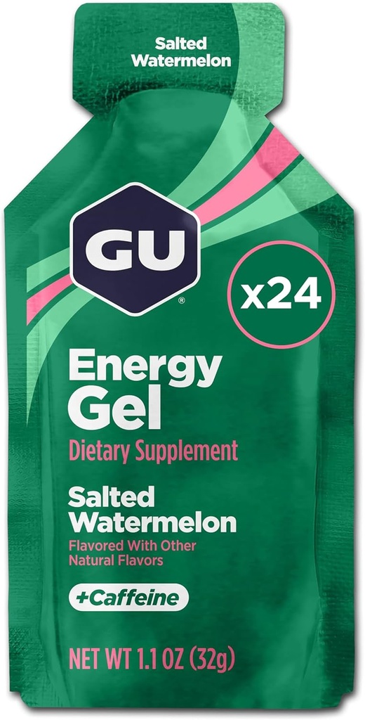 GU Energy Original Sports Nutrition Energy Gel, Watermelon salato, 26.4 Oz, 24 Count