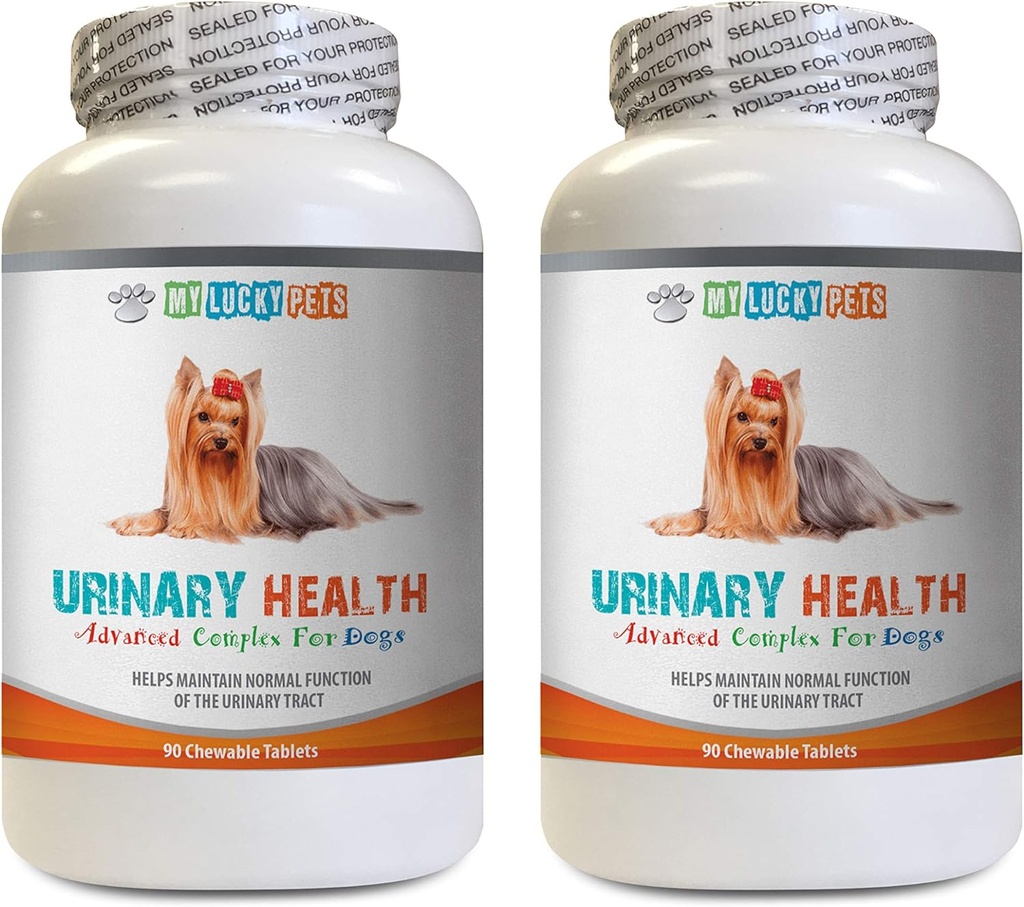 Supporto per la vescica del cane - Formula per la salute urinaria del cane - Aiuta con problemi di incontinenza e della vescica - Boost immunitario - Supplemento al mirtillo del cane - 2 bottiglie (180 Treats)