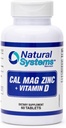 Calcio Magnesio Zinco Vitamina D Supplemento 60 Compresse di Sistemi Naturali - Calcio Magnesio Zinco e VIT D Integratori per Forte Sistema Immune - Magnesio Supplemento per il Sistema Immune