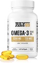 Omega 3 Fish Oil - 1200 MG Fish Oil, 720 MG Omega 3, Limone Flavor, 60 Softgels, Natural EPA-DHA Softgels per la forza e la salute, Alta potenza, Supporto per le donne e gli uomini