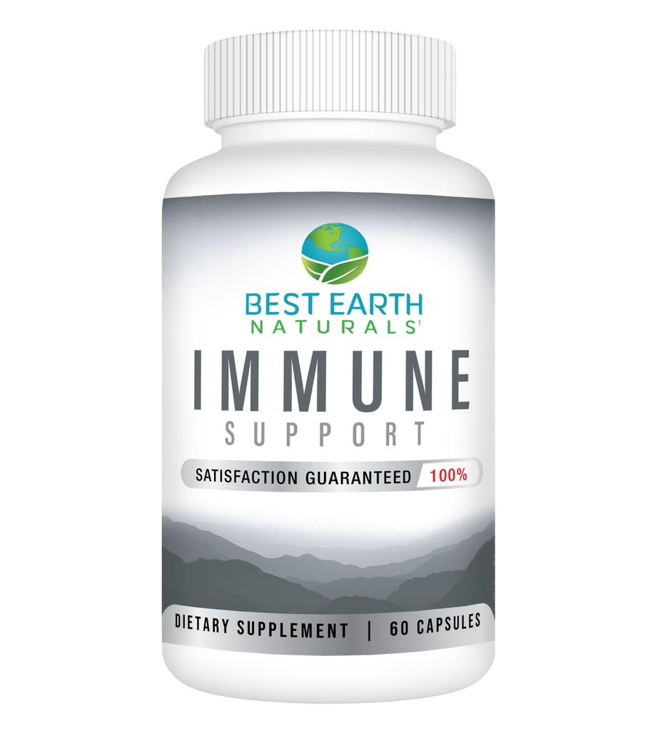 Integratore di supporto immunitario dei migliori naturali della terra - Multi vitamine per gli adulti con vitamina C 30mg, vitamina E 30 Iu, curcuma, funghi, aglio e altro - 60 capsule