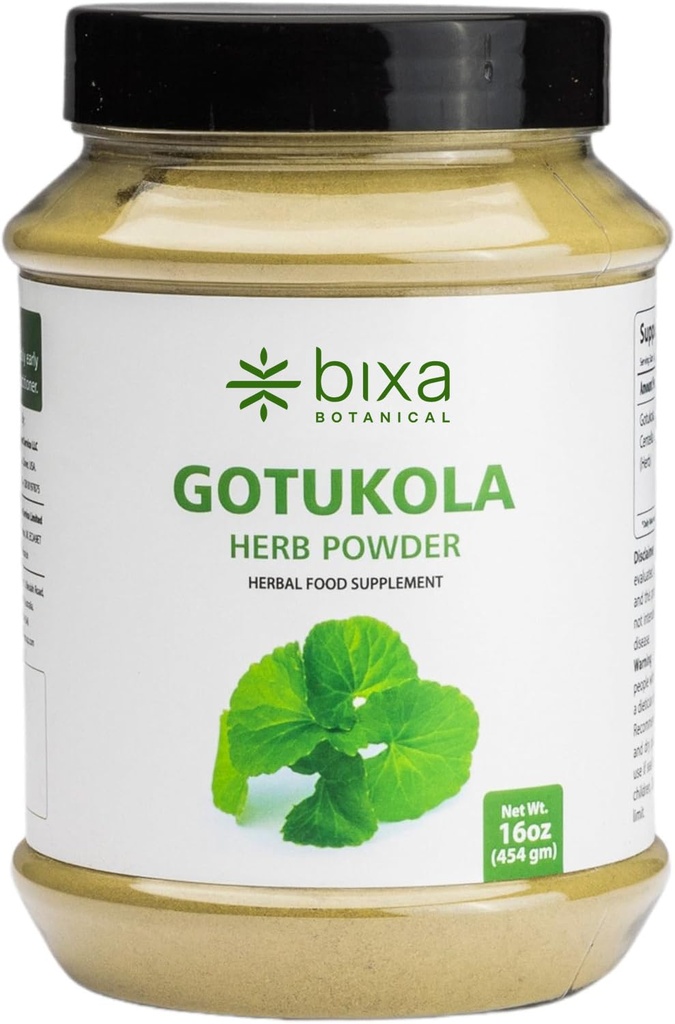 bixa BOTANICAL Gotu Kola (Centella Asiatica) | Ayurvedic Natural Herbal Supplement Pure Authentic Premium Quality | Migliorare la salute complessiva (16 oncia)