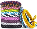 Braccialetti respinti della zanzara 12 Pack, Insetti in pelle PU e bande di polso respinte per bambini e adulti di pesca all'aperto del campeggio