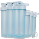 ShakerZoo-6 Bottiglie di Shaker-Protein per Miscele Proteine, Coppe di Shaker per Shakes Proteine, 3 pz 24 oncia e 3 pz 20 oncia (blu)