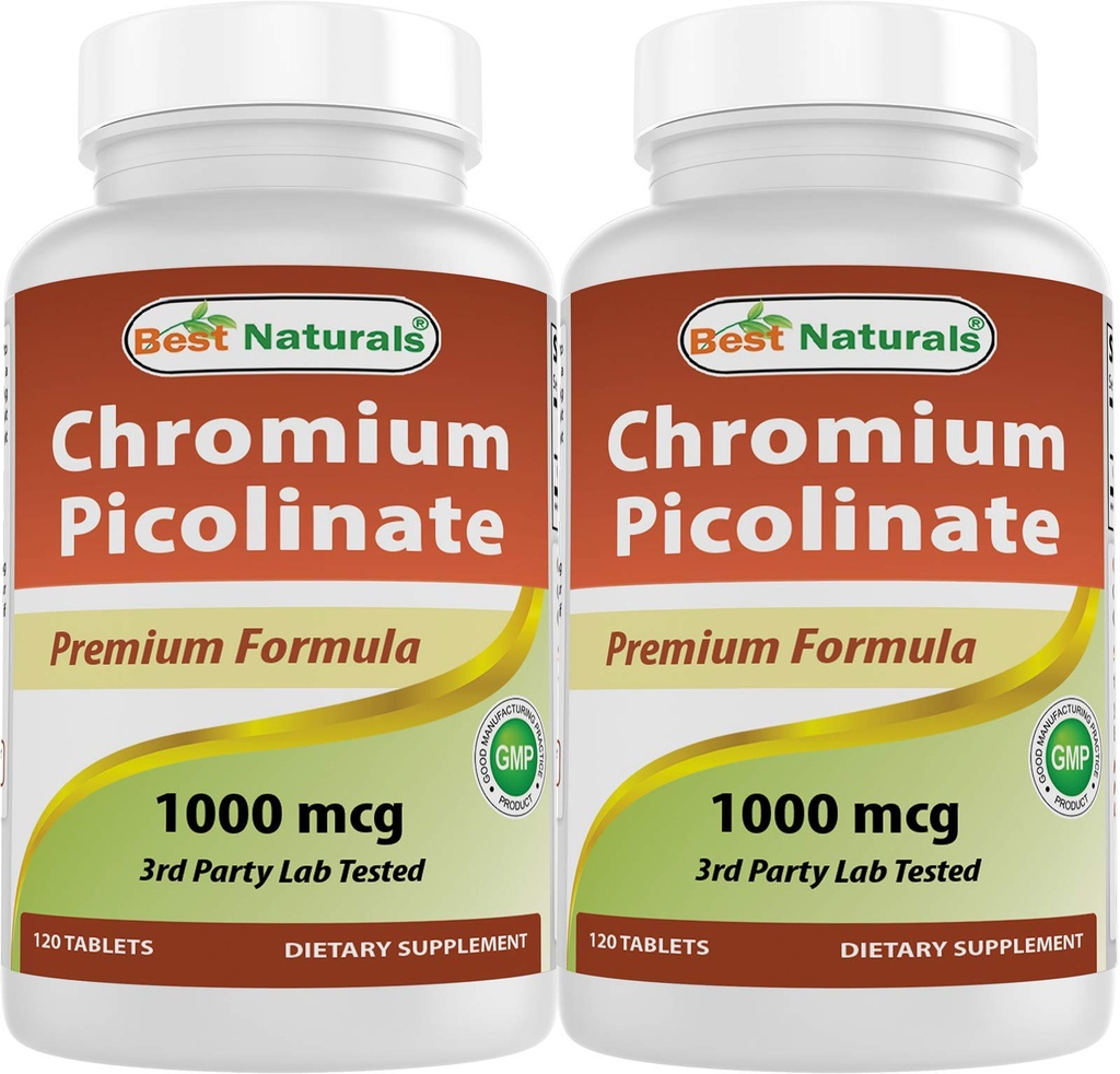 Migliori naturali cromo picolinato 1000 mcg 120 compresse (Pack of 2)
