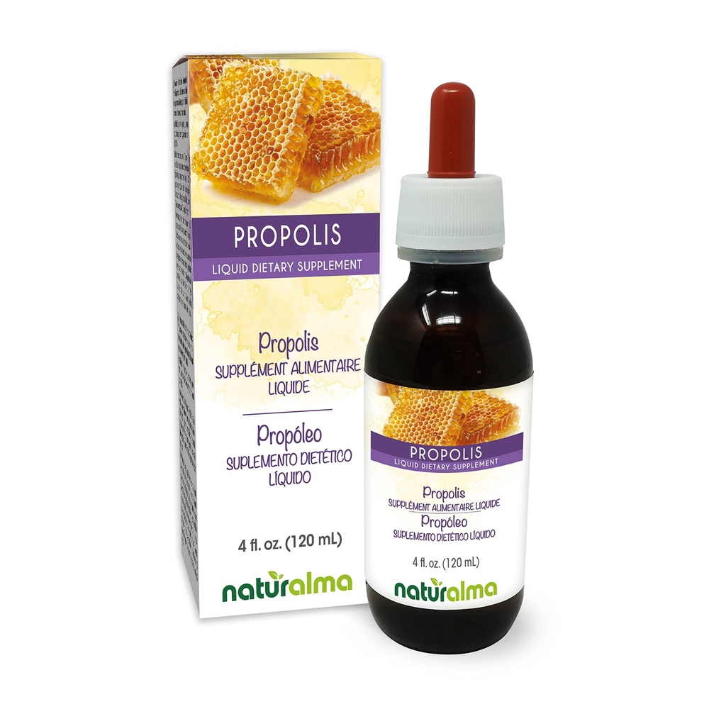 Naturalma Propolis (Propolis) Tintura senza alcool di resina - 4 fl oz Estratto liquido in gocce - Supplemento dietetico