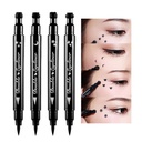 Penna del eyeliner del timbro liquido doppio lato di BINGBRUSH, trucco dei francobolli del viso Estremamente nero impermeabile del feltro di gel sottile Tip High Black Pigment Liquid Eyeliner & Seal (nero)