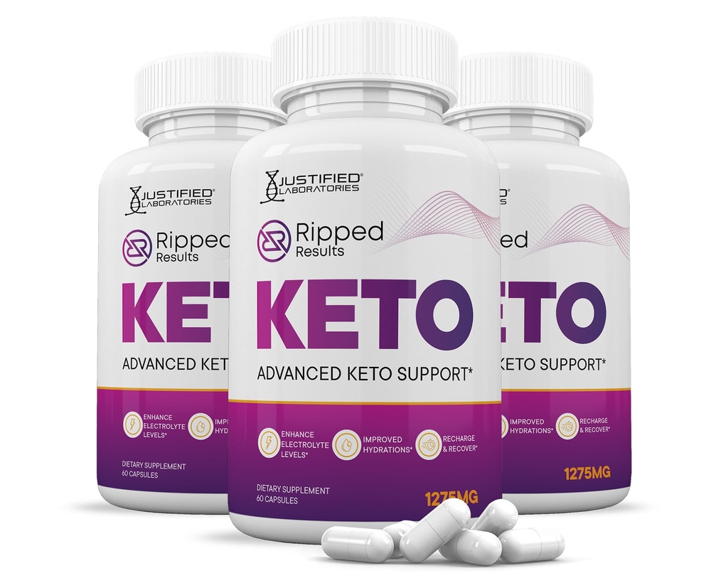 (3 Pack) Ripped Risultati Keto ACV Pillole 1275MG Keto Support Blend Capsule alternativa a Keto ACV Gummies Formulato con Aceto di Mela Aceto Extra Vergine di Oliva Polvere di Tè Verde Foglia 180 Capsule
