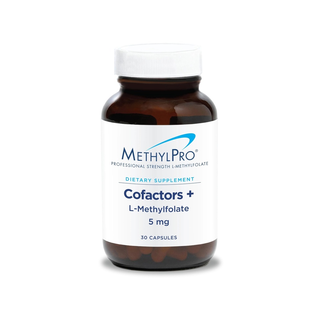 MethylPro L-metilfolato 5 mg + Cofattori - L Methyl Folate Supplemento per le donne e gli uomini, vitamina B9 etilato (5-MTHF) con B6 e B12 per la salute del cervello, messa a fuoco e calma - 30 capsule (pacchetto di 1)