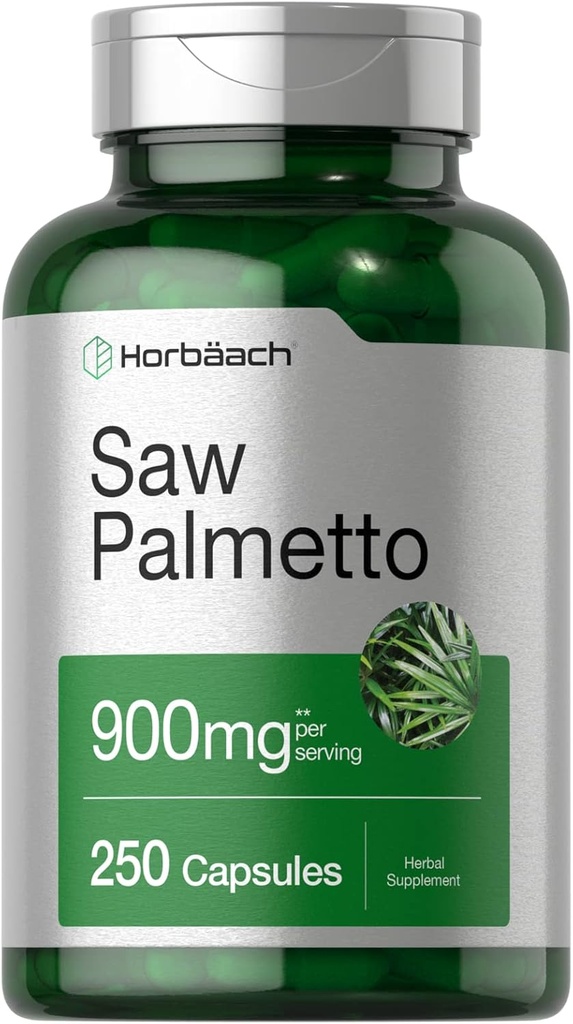 Horbäach Saw Palmetto Extract | 900mg | 250 capsule | Non OGM e Gluten Formula gratuita | Integratore tradizionale Herb