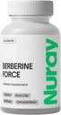 Nuray Berberine Force - Supporta la salute cognitiva, la salute gastrointestinale, la salute cardiovascolare, e aiuta a mantenere la salute metabolica - con Folate, R-Alpha Lipoic Acid - 60 Count - 500mg