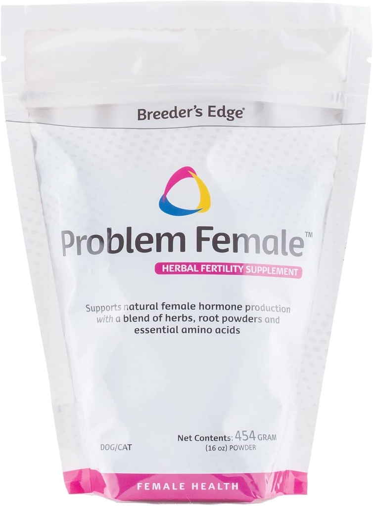 Breeder's Edge Problem Femmina, supplemento di supporto ormonale per cani e gatti femminili, Supporta l'equilibrio riproduttivo e la manutenzione della gravidanza, 454 gm