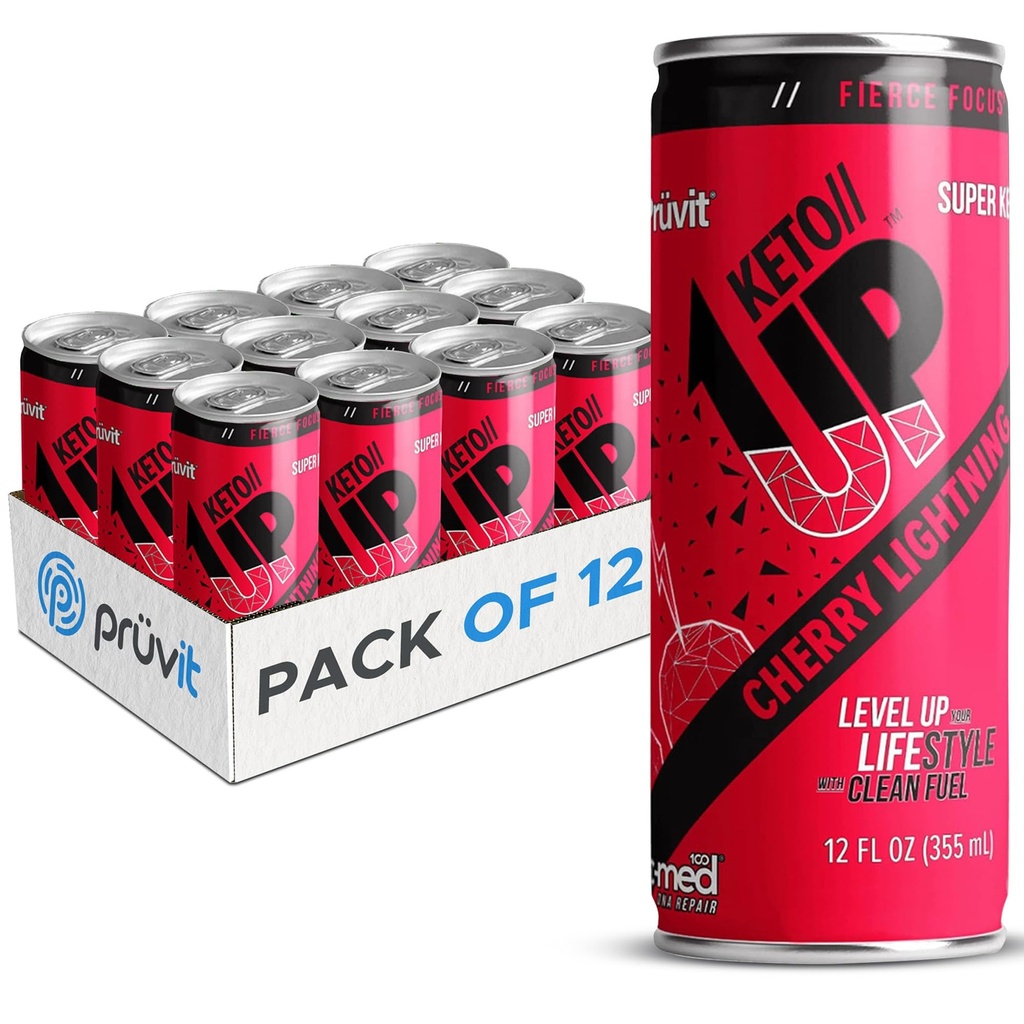 Il Cherry Lightning Keto///Up® Drink – Chetoni pronti per bere per il fuoco per gli uomini e le donne - 12 Pack