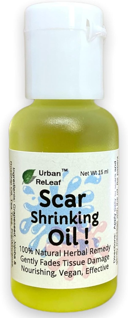Olio di Sacrario di Releaf Urban! Deforma delicatamente il danno del tessuto, nutrimento Vegan efficace. Aiuta Keloids, Bumps, Cicatrici Aumentate. 100% Natural Remedy.