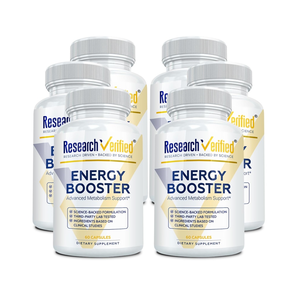 Ricerca Verificato Energia Booster - Supporto Energetico Naturale - 360 Capsule - Caffeina Free - B Vitamine e Adaptogens - 6 mesi di fornitura