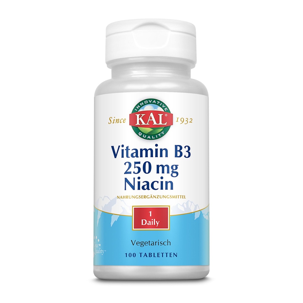Kal 250 Mg Niacin compresse, 100 Conte