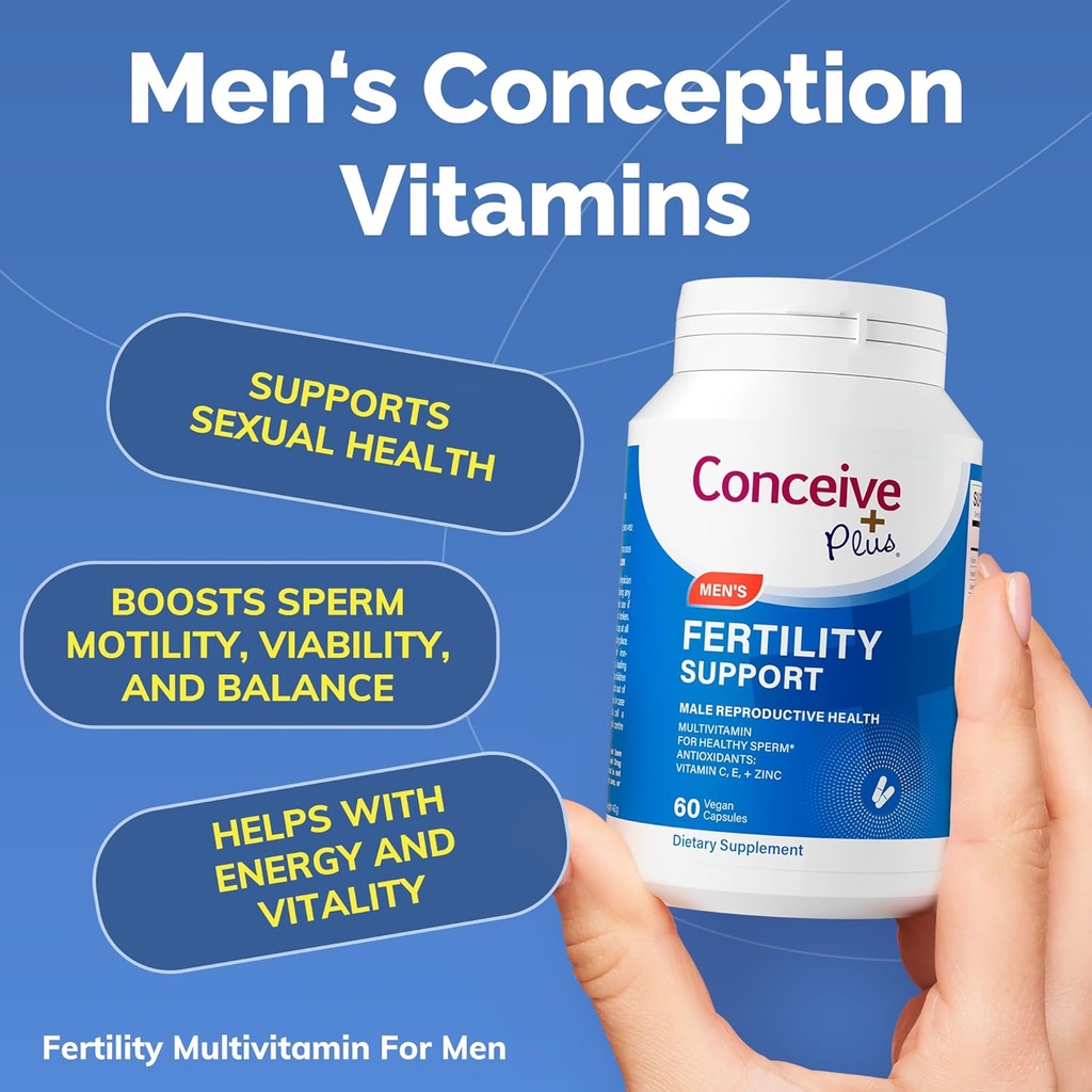 CONCEIVE PLUS Mens Fertilità Bundle, Fertilità Vitamine 60 Conte e Fertilità Lubrificante 2.5 Oncia