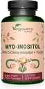 Vegavero Myo-Inositol & D-Chiro Inositol | bilanciamento dell'ormone & supporto ovarico | con Folate, Resveratrolo, CoQ10 | 40:1 Ratio | Lab-Tested | 120 Caps | Vegan