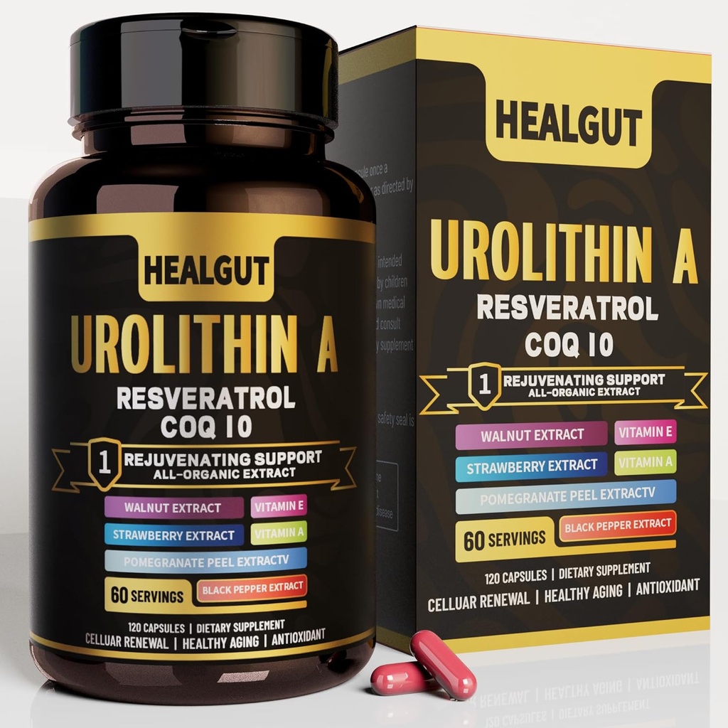 9-in-1 Urolitina Un supplemento per le donne anti-invecchiamento 1000mg: Antiossidante capsule con Trans-Resveratrolo e CoQ10 - USA Lab Verificato Supporto di invecchiamento sano e rinnovamento cellulare