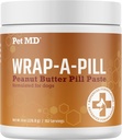 Pet MD Avvolgere un burro di arachidi Pillole di aroma pascolo per cani - Fai una tasca o un sacchetto per nascondere pillole e farmaci - 8 oz