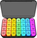 Zoksi 7 giorno Pill Organizer 4 volte al giorno, Casella Pillola Settimanale, Travel Pill Case, Organizzatore di medicina quotidiana, Contenitore di farmaci con 28 scomparti portatili per oli di pesce, vitamine o integratori (nero)