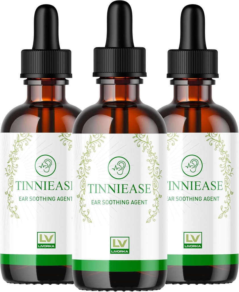 LIVORKA (3 Pack) gocce di acufene, gocce di acufene per il supporto uditivo, gocce di acufene, gocce di auricolare, 3 bottiglie per 90 giorni